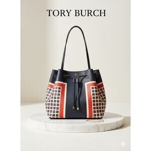 Tory Burch Kerrington Milano Square Bucket Tote